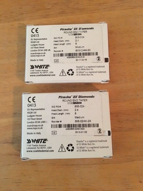 SS White piranha 2x fg # 856-024 turbo double action diamond 5pcs