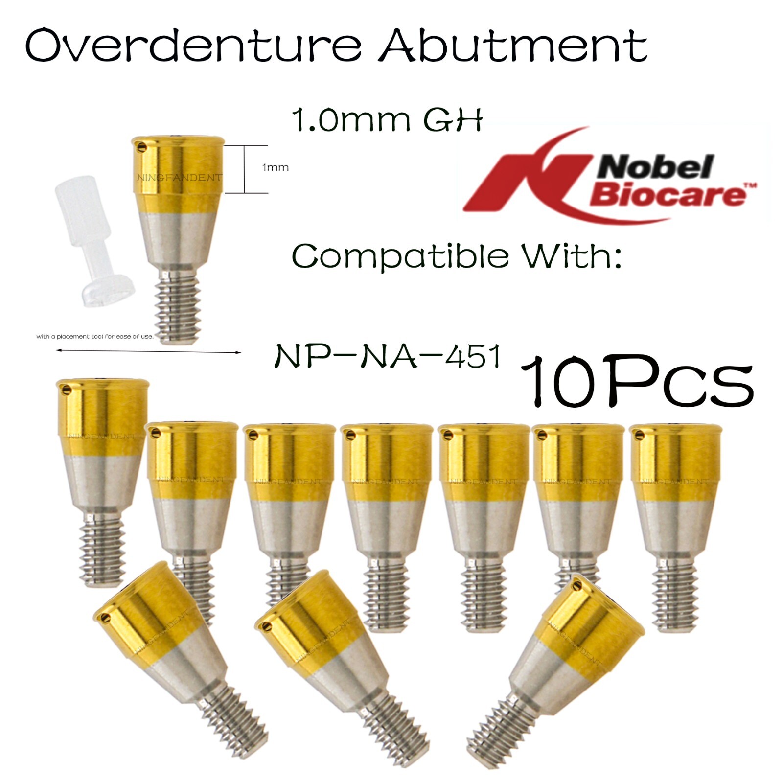Nobel Biocare Active RP Locator Abutments For 1-5mm GH Conical Connection Ø4.3mm
