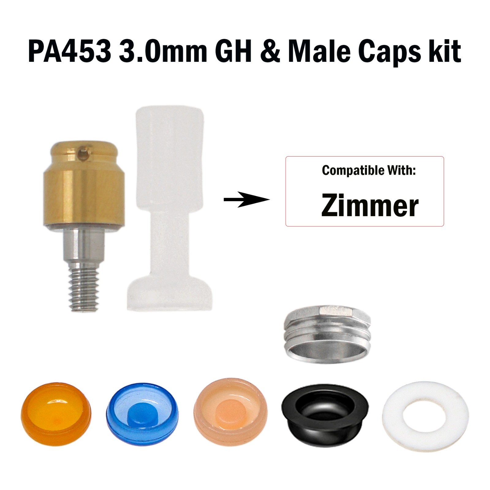US Locator Overdenture Abutment Fit Zimmer Screw-Vent 4.5mm Male Cap Kit Implant