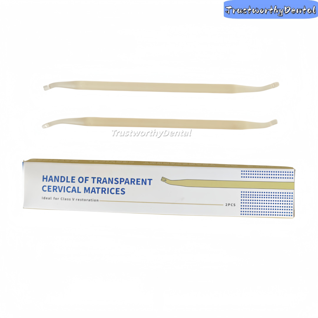 Dental Matrix Forms Cervical Matrices Transparent Blue Handle Class V Cure-Thru