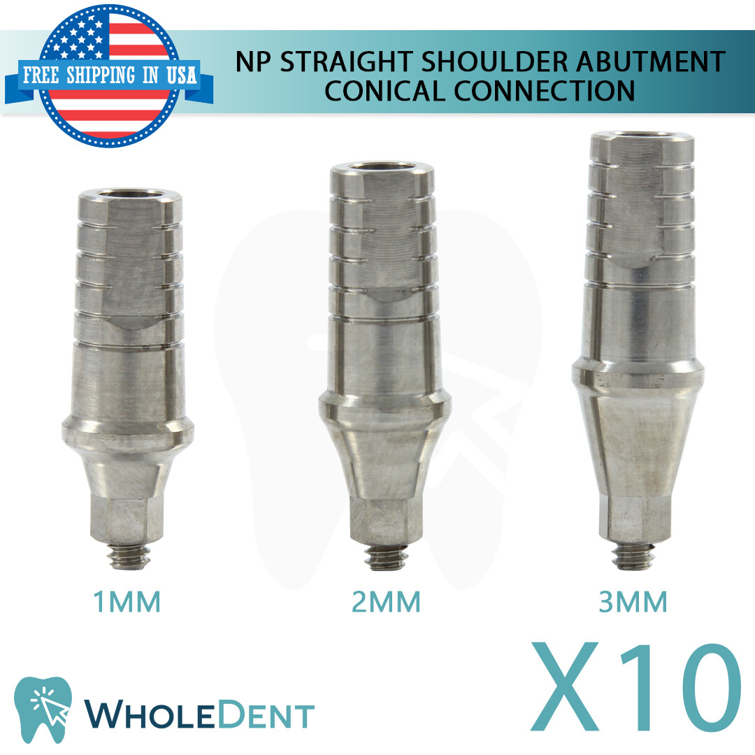 10x Narrow Platform Conical Connection Straight Shoulder Abutment Dental Ø4.0mm