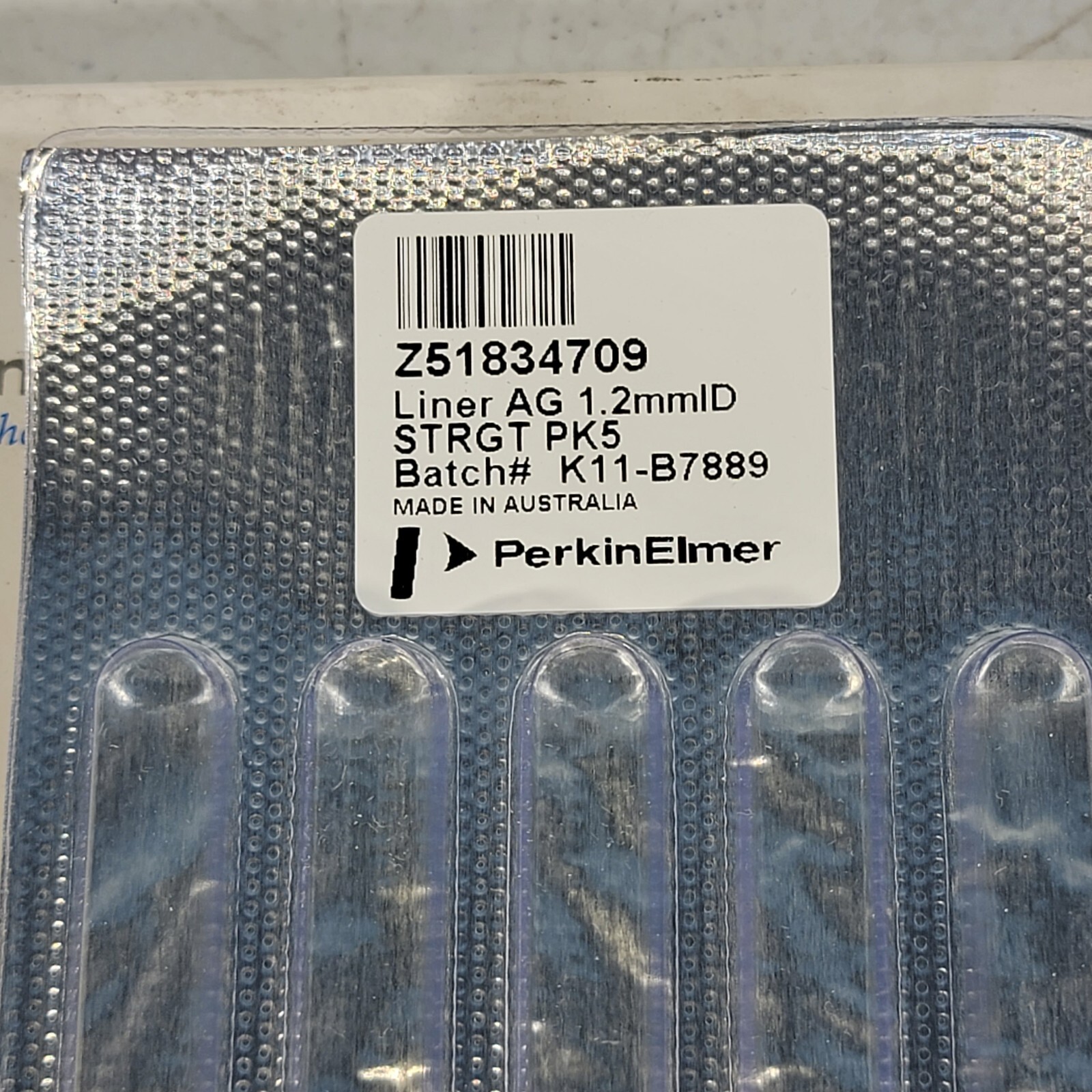 PerkinElmer 5-Pack Inlet Liners AG 1.2mm ID STRGT Z51834709S