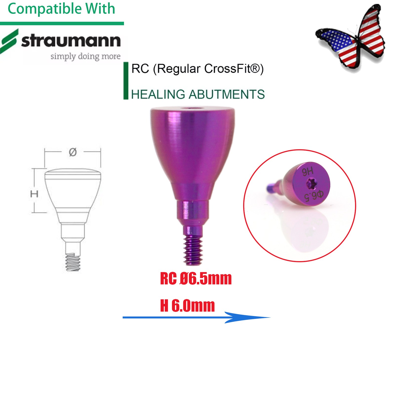 US Fit Straumann BLT N/RC Healing Abutment Scan Body Transfer Analog Open/Closed