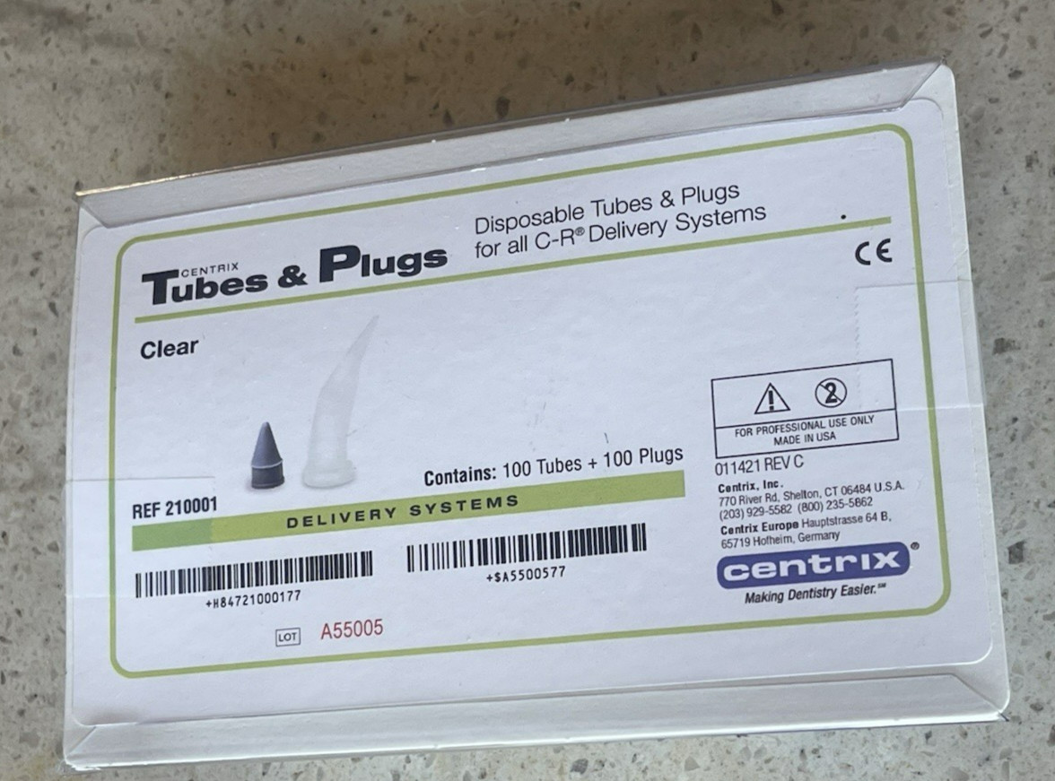 Centrix 210001 Debtrix Tubes & Plugs For All C-R Delivery Systems 100/Pk
