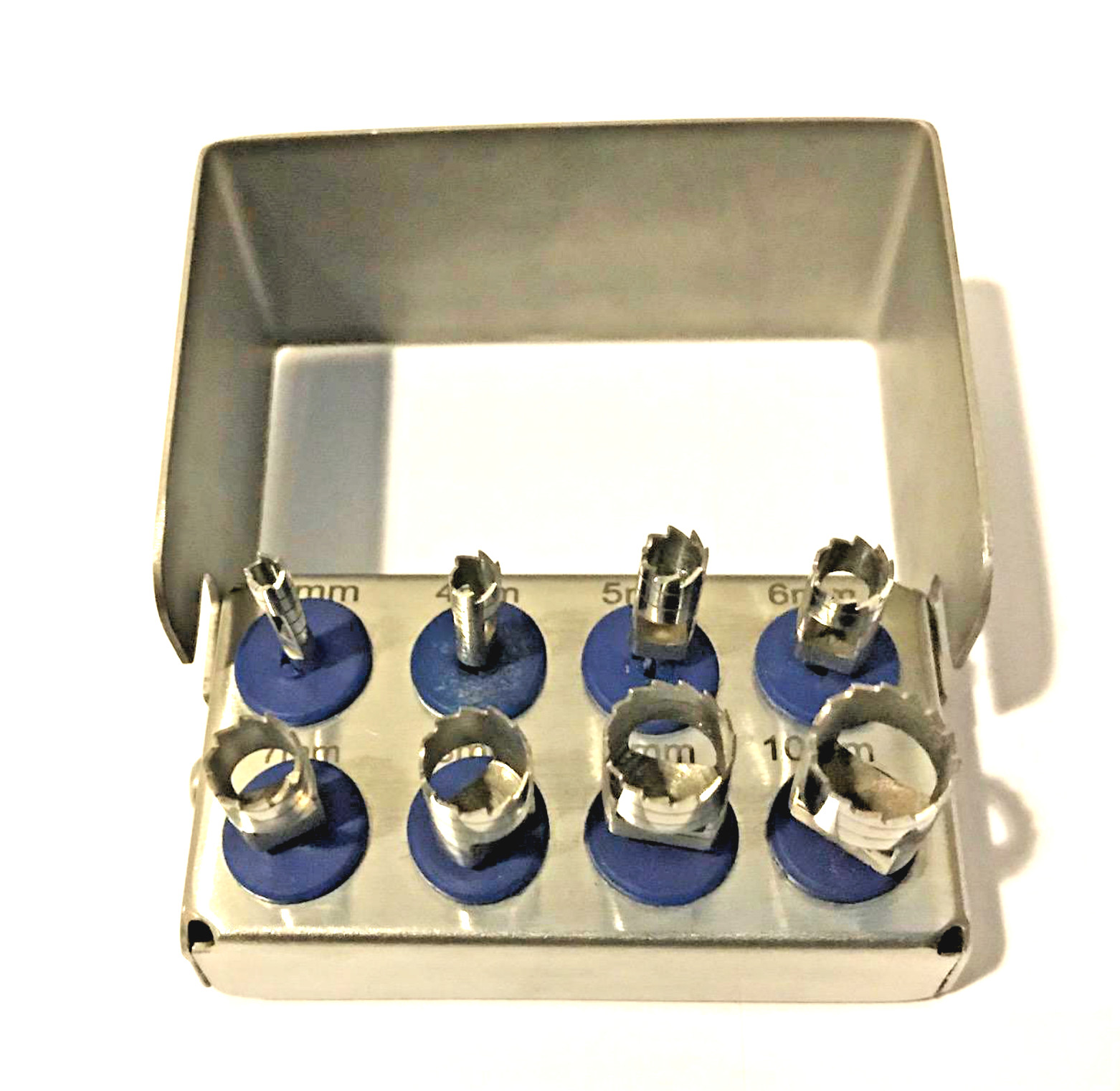 Dental Trephine Drill Kit 8 Pcs Surgical Bur Holder Bone Graft Inplant Surgery