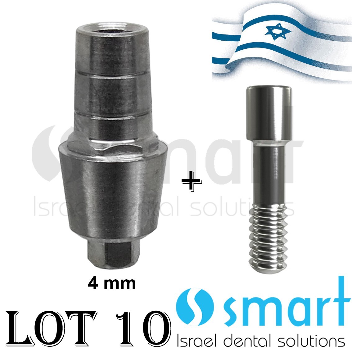 Lotx10 Straight Titanium Abutment Wide shoulder anti rotation 4 mm hex