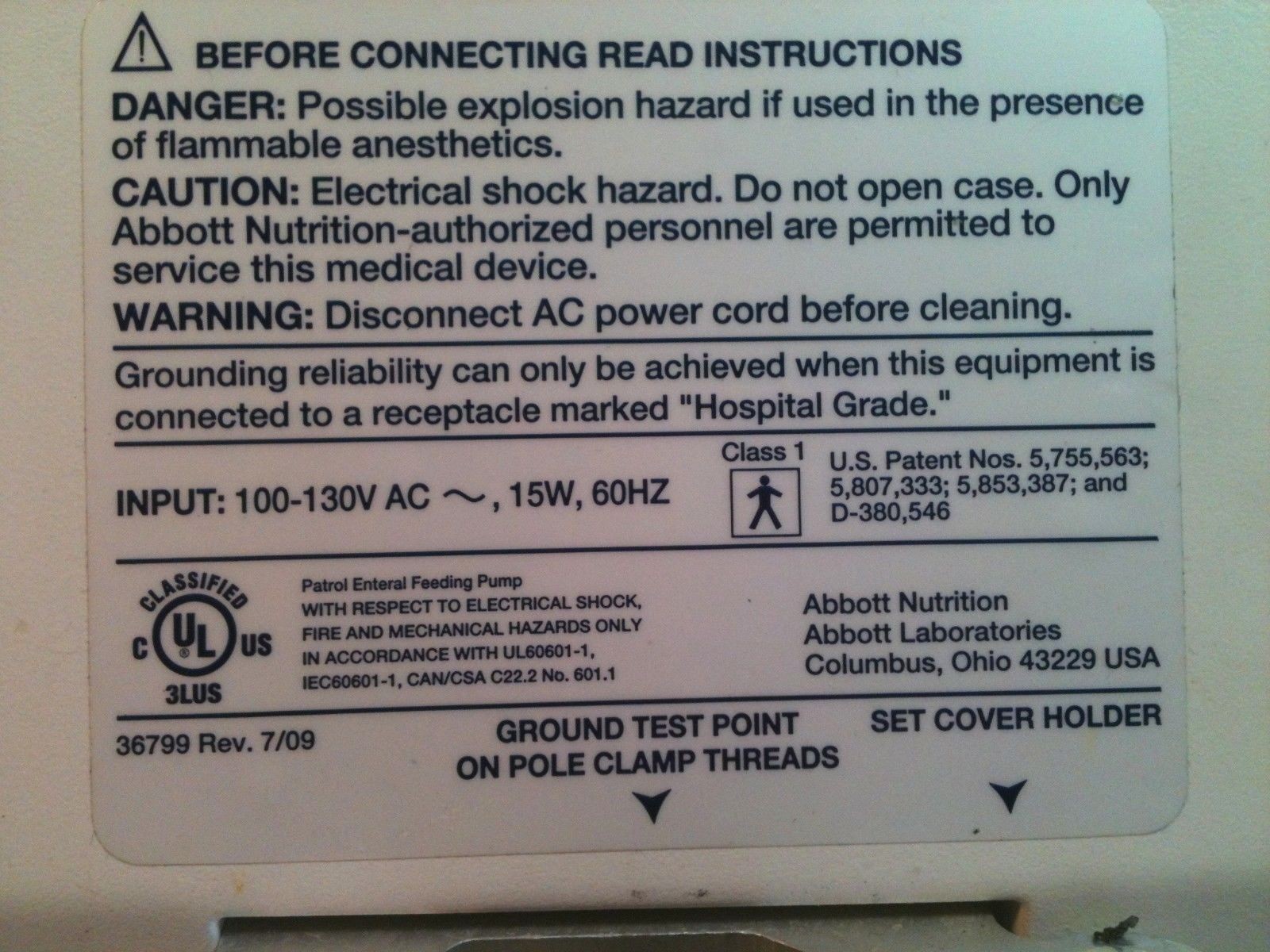 Abbott Patrol Enteral Infusion Pump