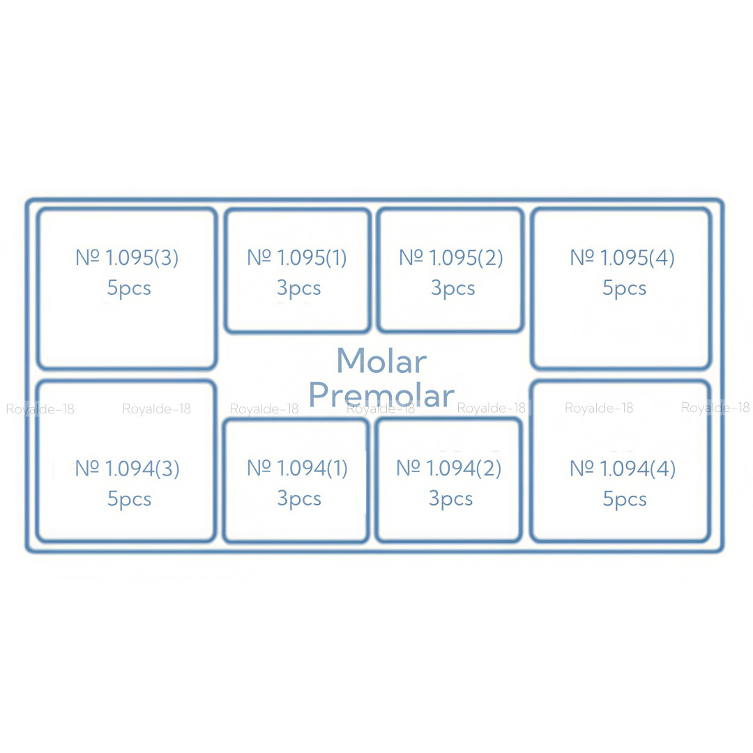 1.096 Dental Transparent Contoured Matrices with Clamp for Premolar & Molar