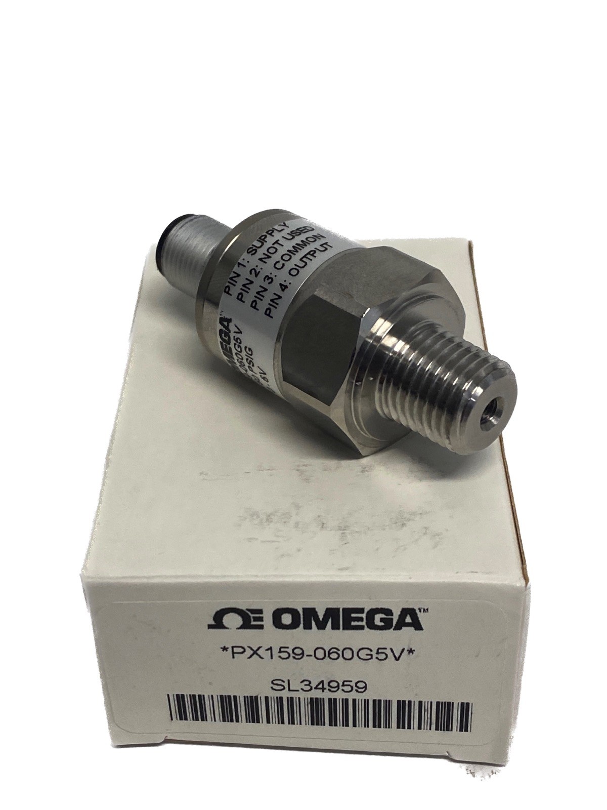 New OMEGA Pressure Sensor Transducer Gauge M12 4-Pin F Connection PX159-060G5V