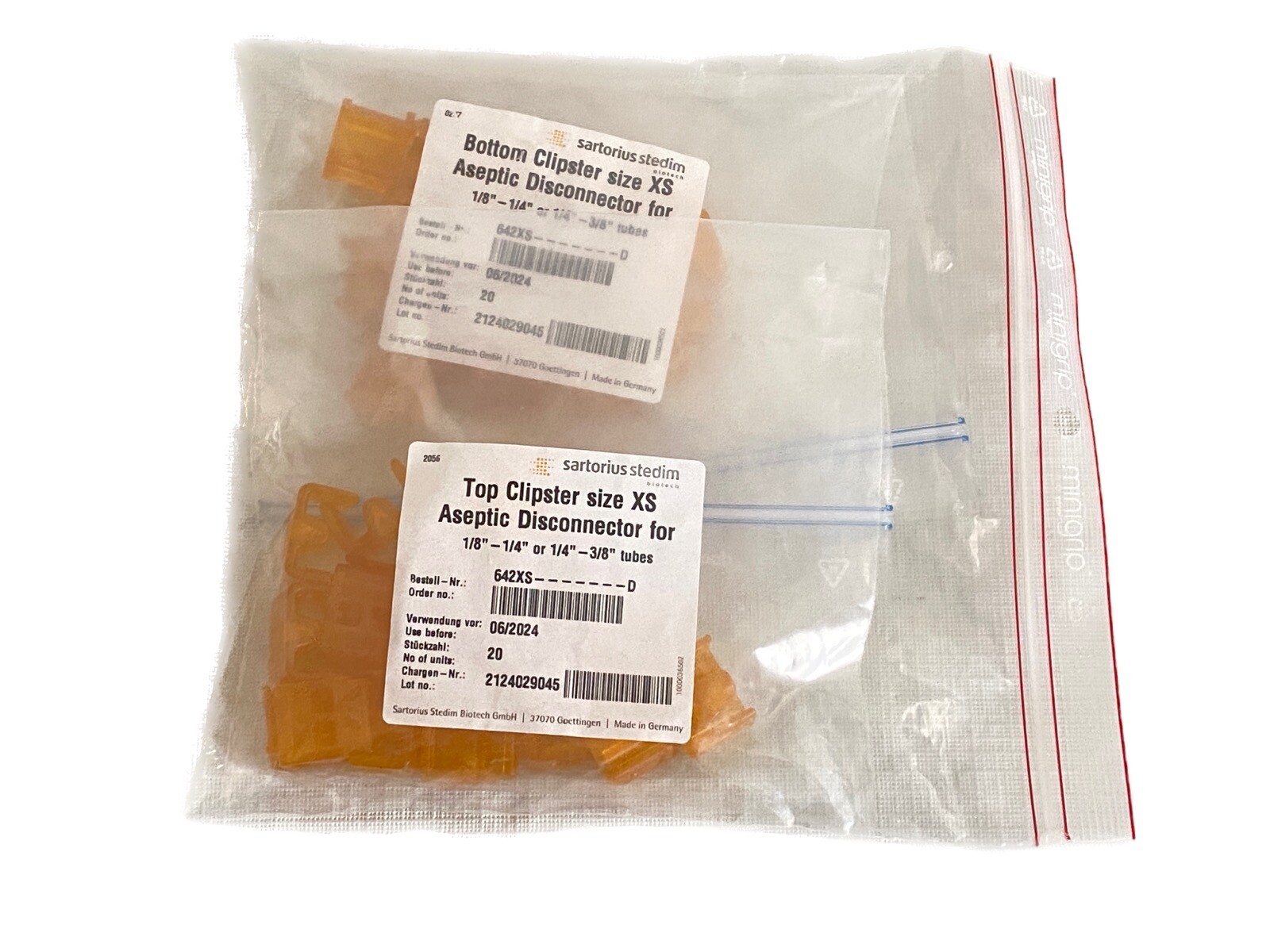 SARTORIUS Clipster Aseptic Disconnector Size XS 1/8-1/4”ID or 1/4-3/8”OD 642XS-D