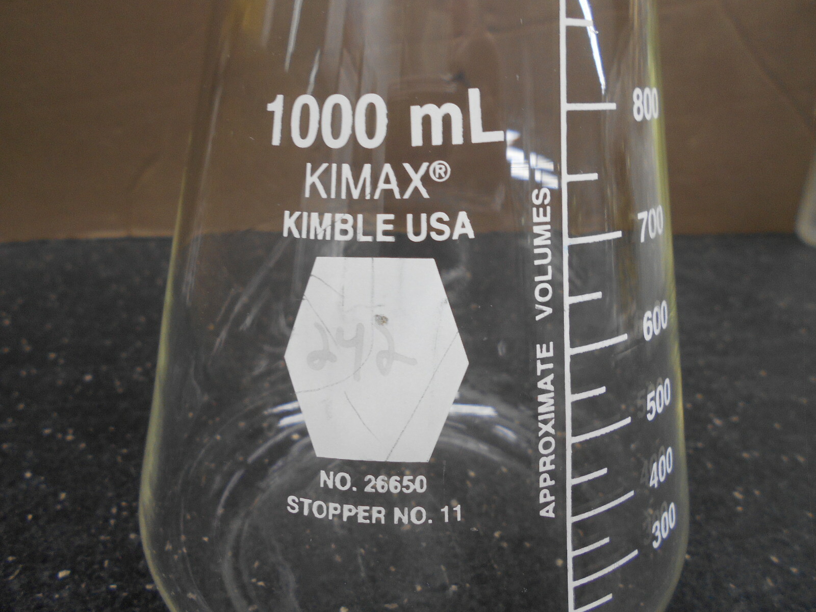 KIMBLE KIMAX 26650 1000mL WIDE MOUTH ERLENMEYER GLASS FLASK