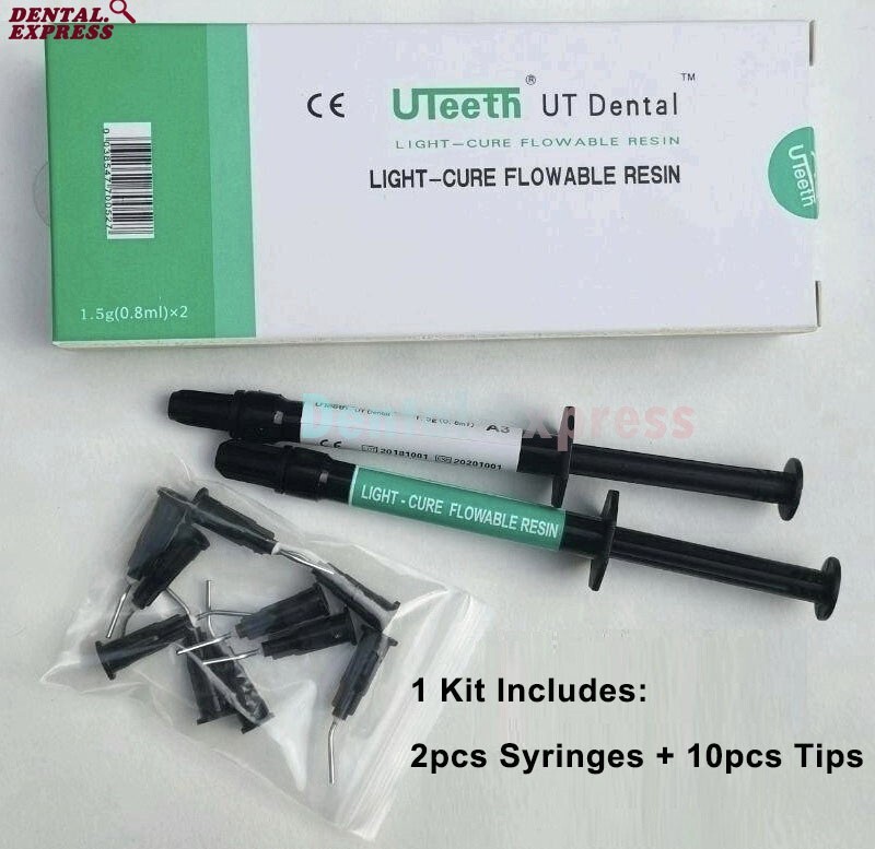 A1 A2 A3 UT Dental Composite Light-Cure Flowable Resin 2 Syringe + 10 Tip