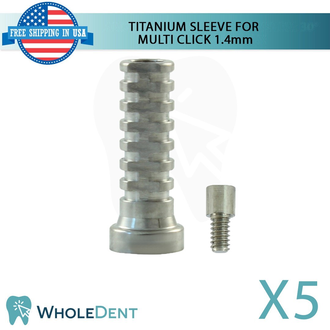 5X Titanium Sleeve With Length Of 13.0mm For Multi Unit 1.4mm Abutment
