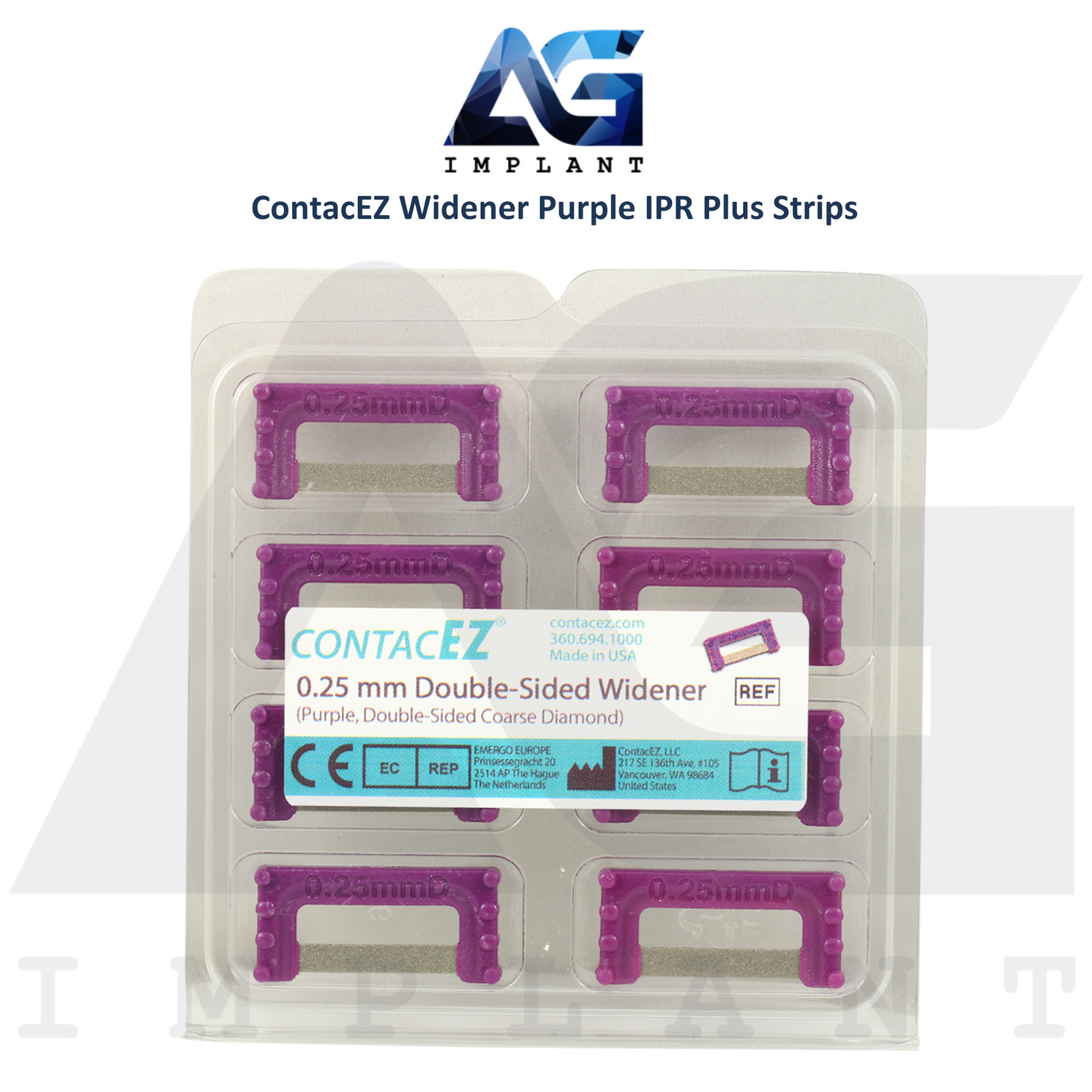 Double Sided Widener Purple Flexible Diamond Coated Dental IPR Plus Strips Set