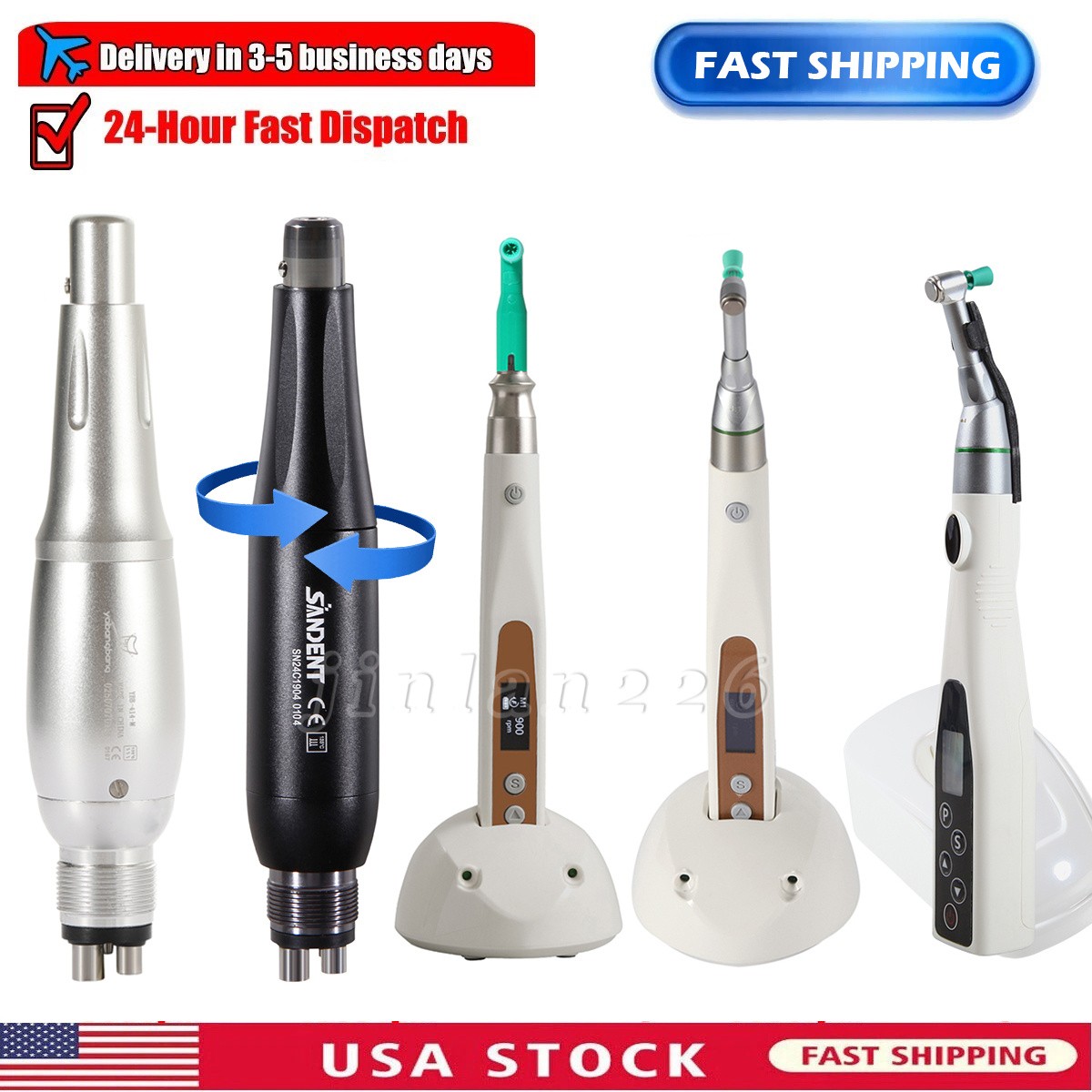 SANDENT Dental Cordless Hygiene Prophy Handpiece/Hygiene Prophy Air Motor 4 Hole