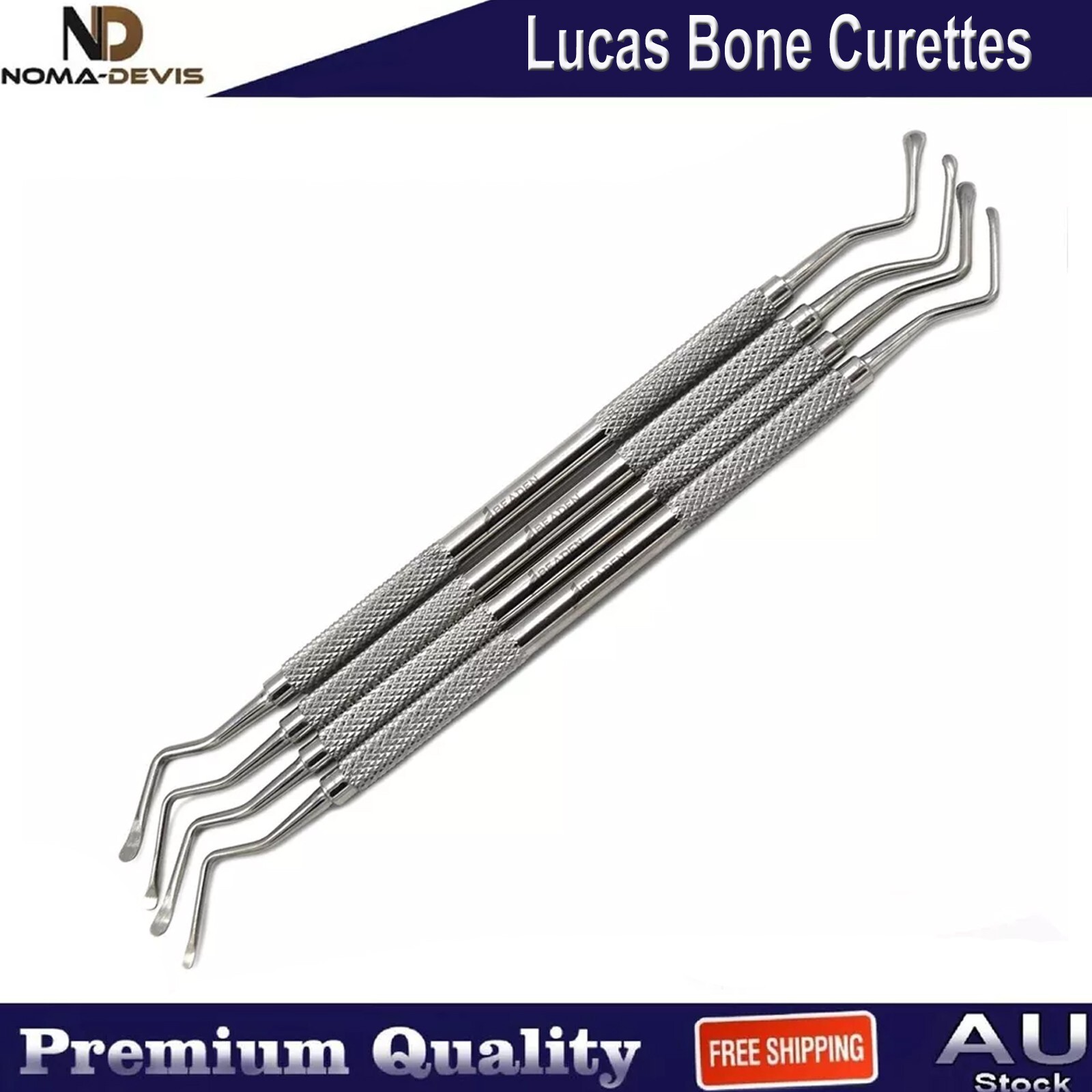 Periodontal Lucas Bone Curette Dental Elevator Surgical Implant Oral Surgery Kit