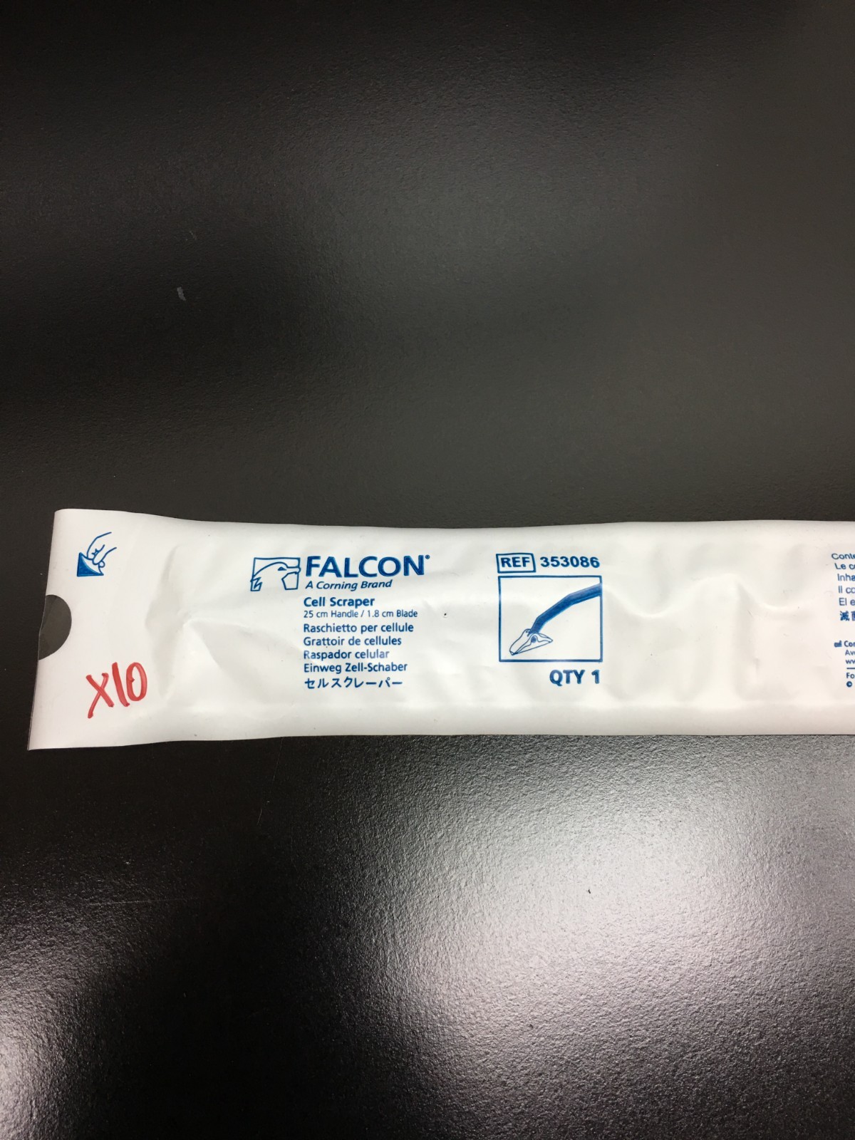 Corning Flacon REF 353086 Cell Scraper 25cm Handle 1.8cm Blade Lot 10 PCS