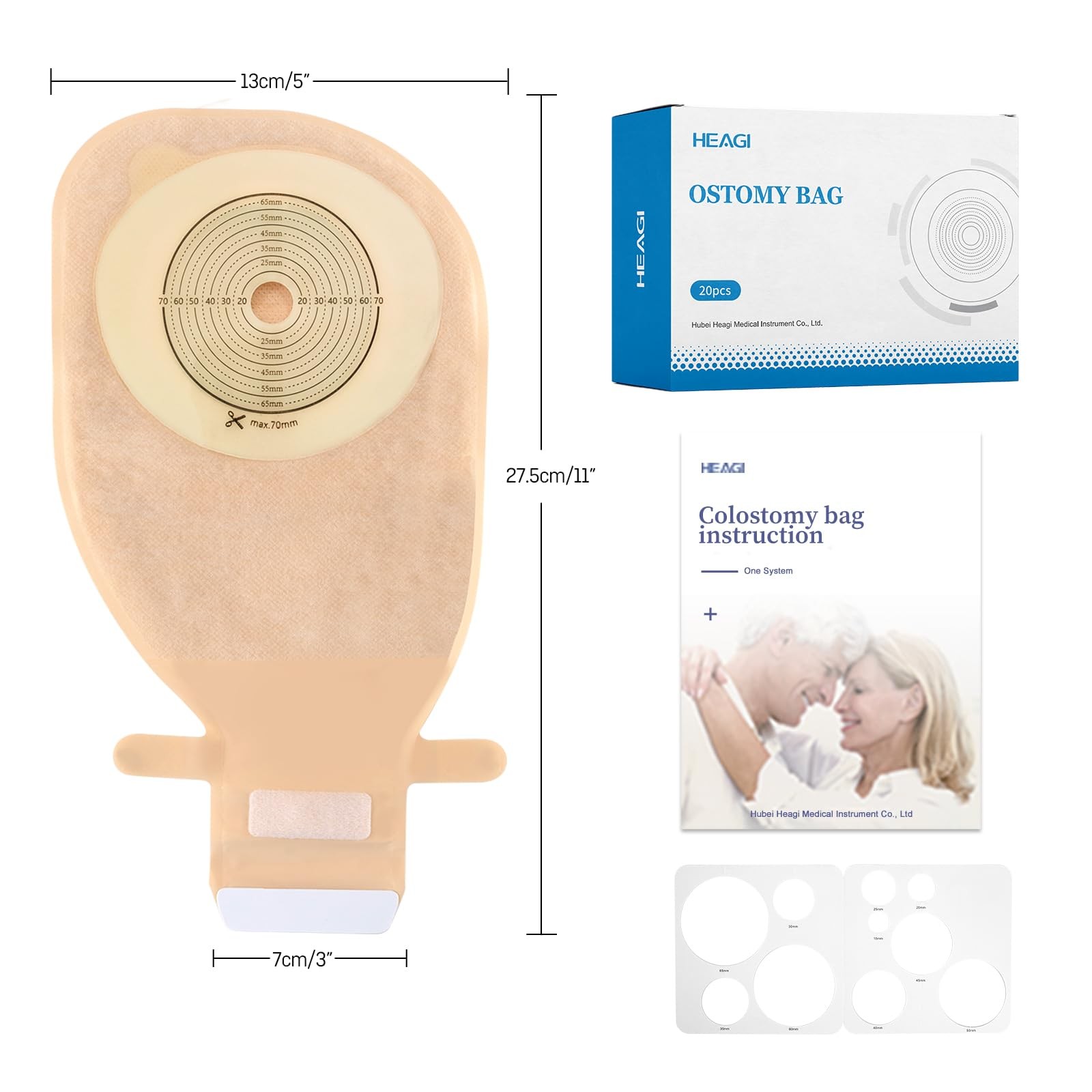20 Pack Colostomy Bags, One 20 Count, 20pcs Ostomy Bag With Stick-on Closure