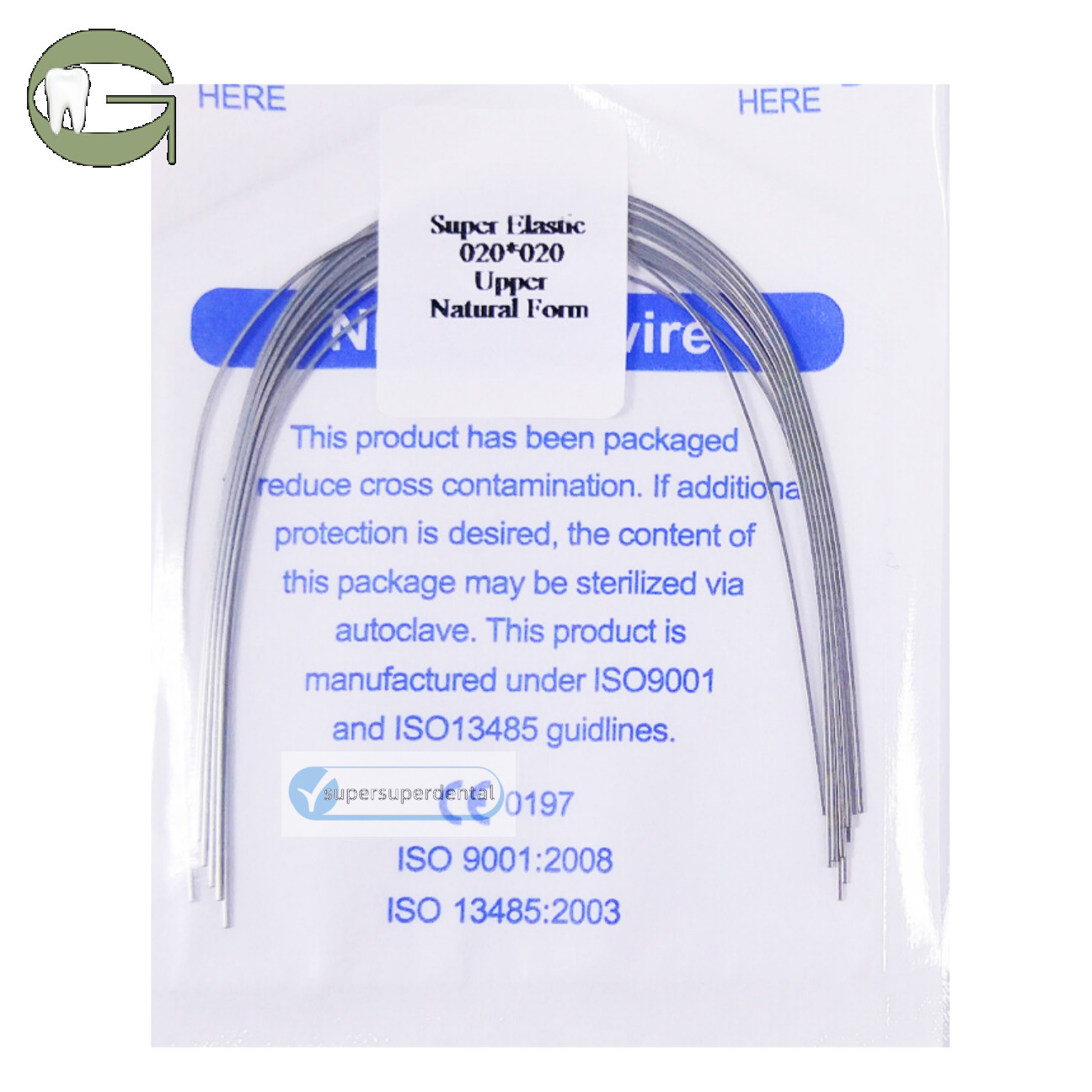 Dental Orthodontic Niti Arch Wire Rectangular Natural Form Super Elastic