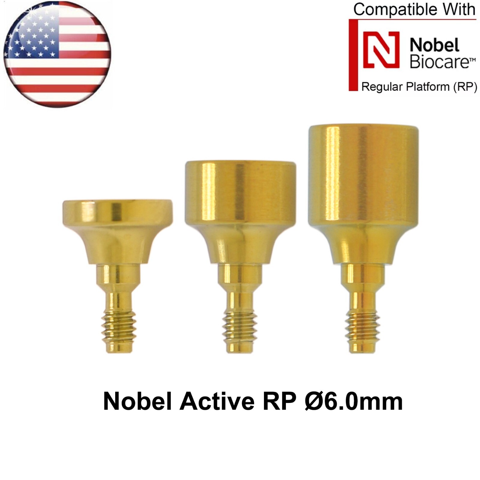 US NOB Dental RP Healing Abutment Cap Internal Conical Fits Nobel Biocare