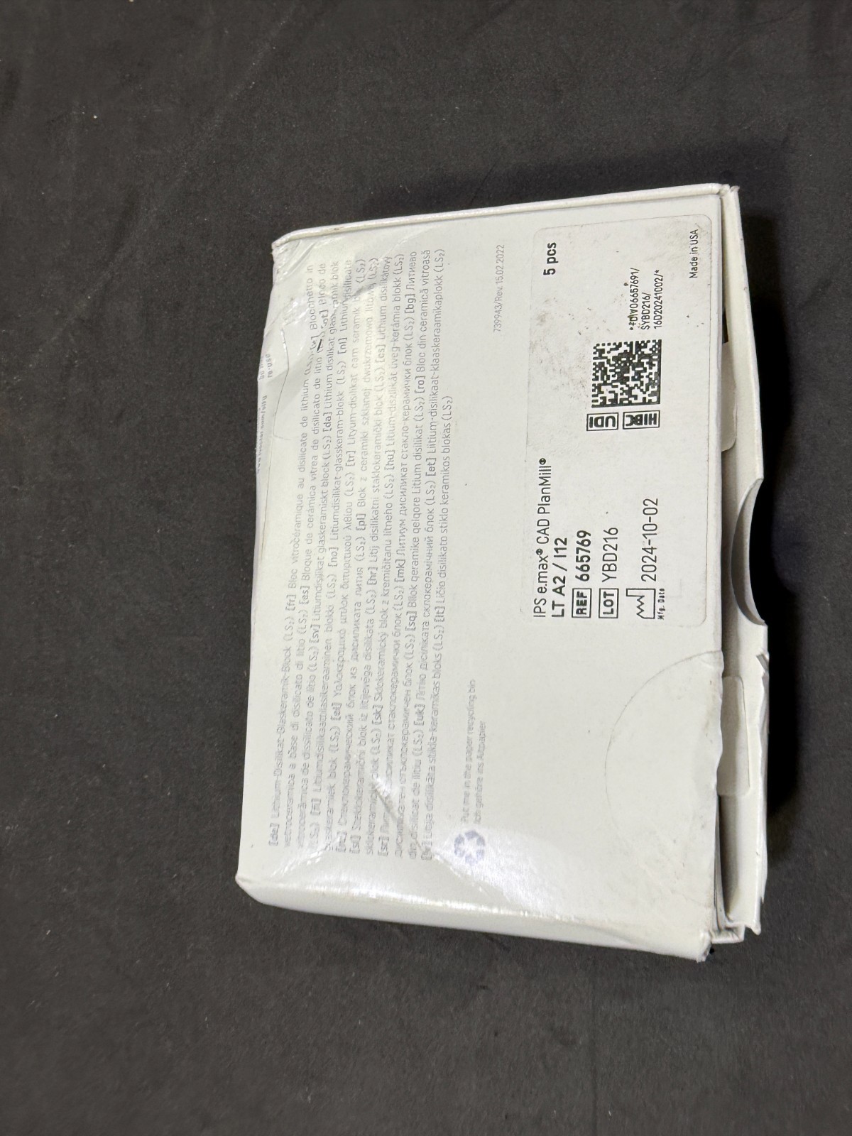 Ivoclar IPS e.max CAD lt A2 l12 ( 5 Blocks)