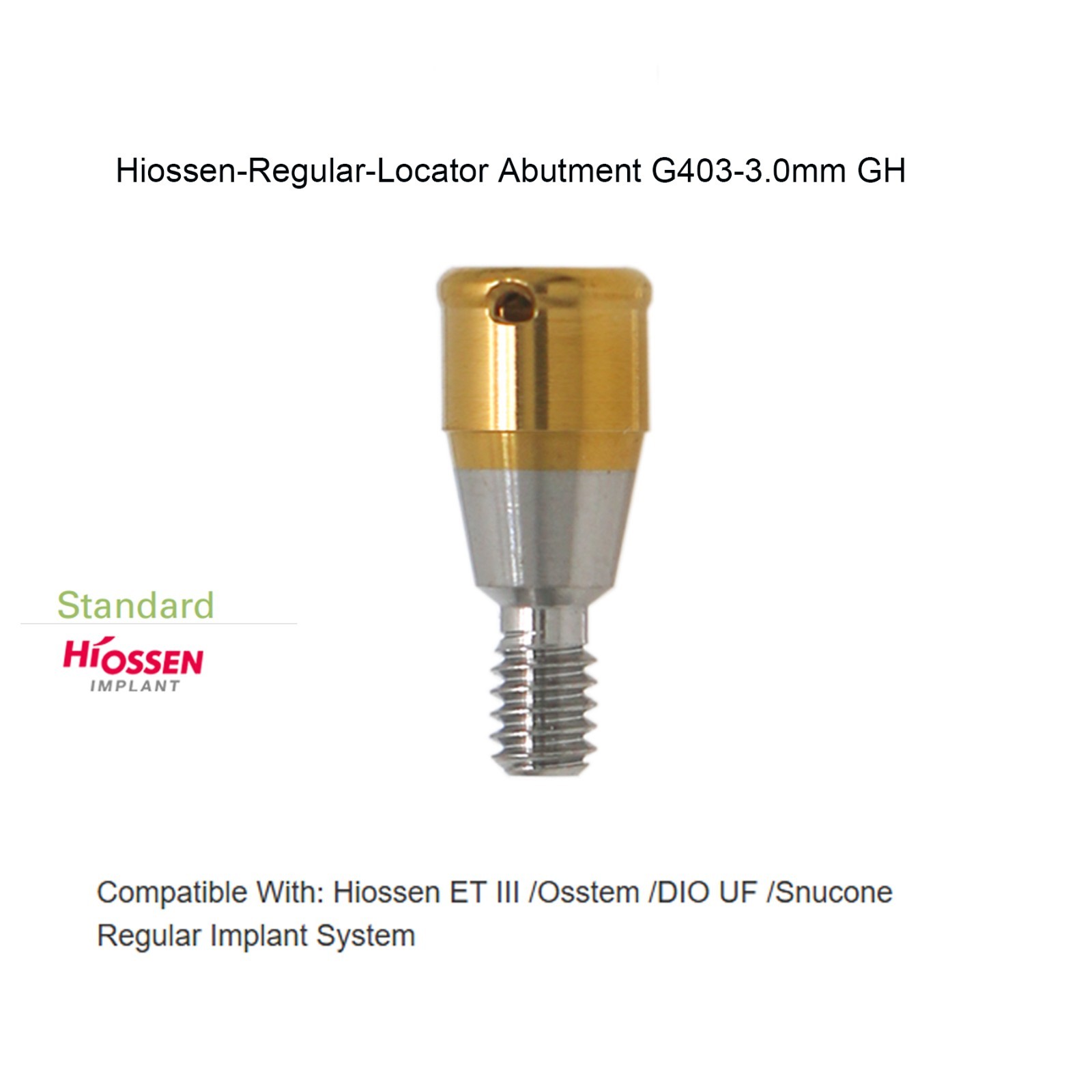 Hiossen Overdenture Locator Abutment Male Cap Inserts fits Oss Regular Implants