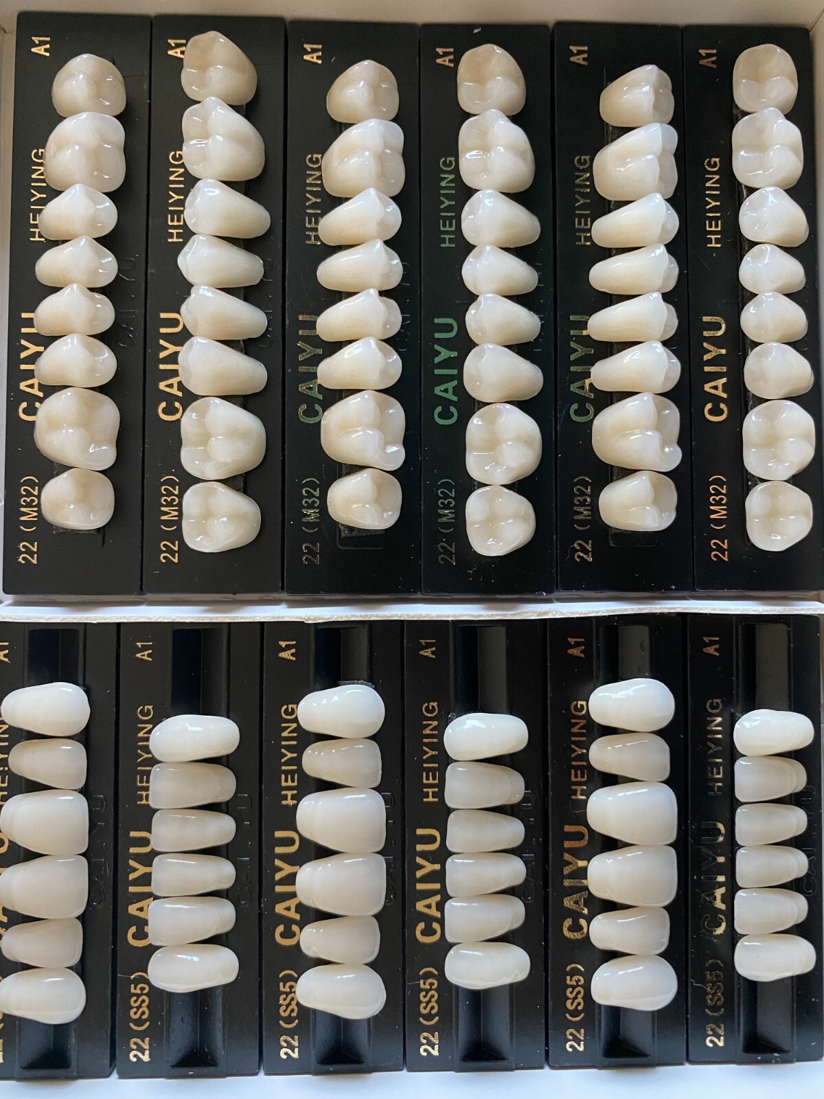 3 Complete Sets Acrylic Denture Teeth A1 A2 A3 A3.5 S M L X-L 84 In BOX