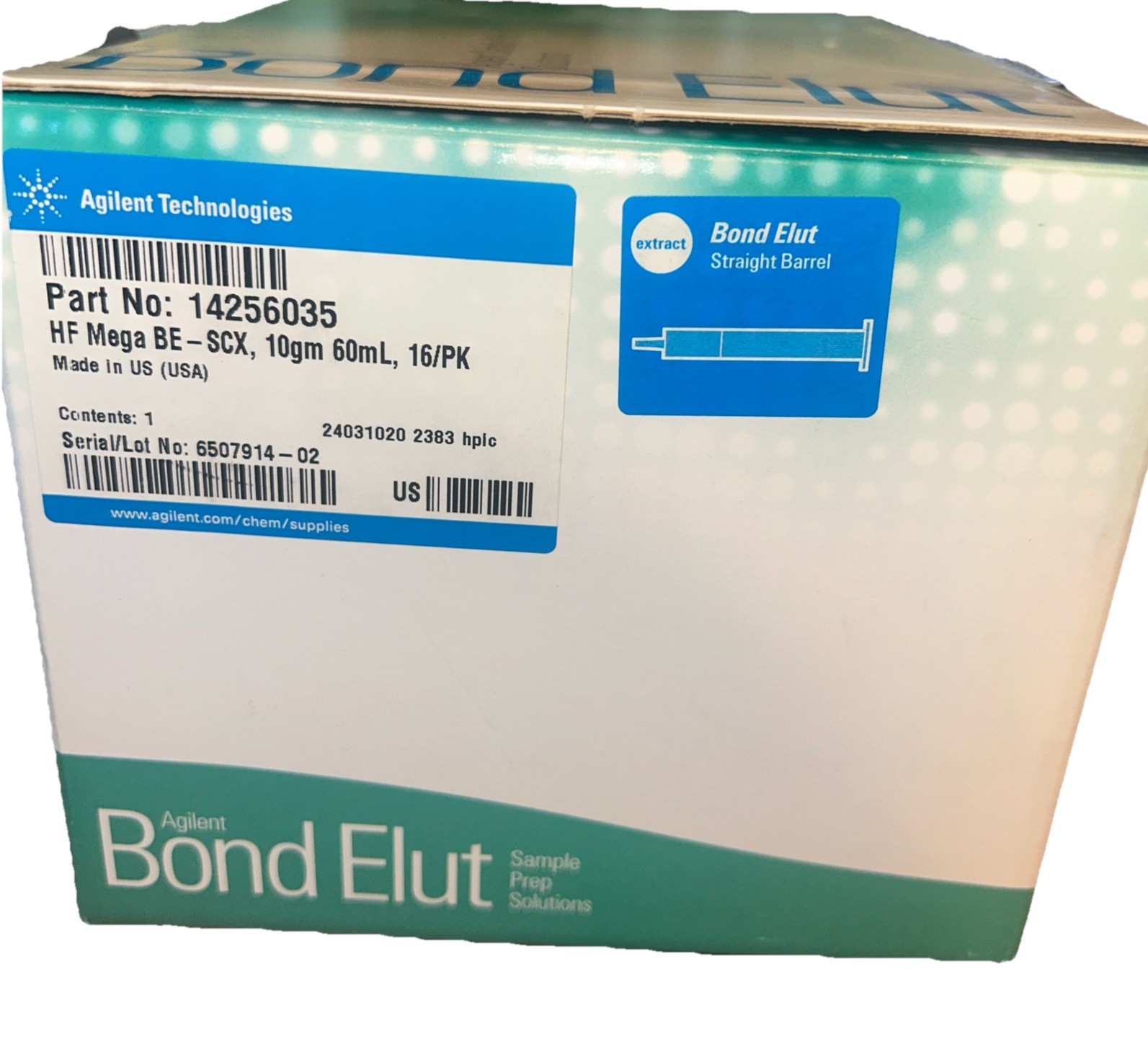 Agilent Bond Elut HF Mega BE-SCX 10 g, 60 mL, 120 μm, 16/pk. 14256035 NEW! AG