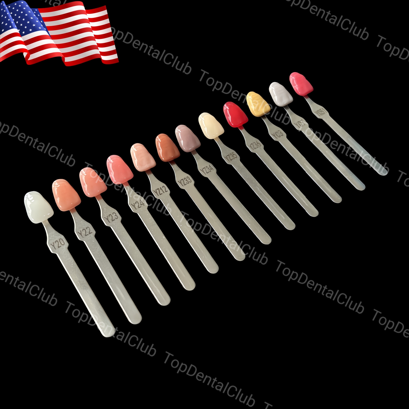 USA STOCK Dental Gingiva Aesthetic Composite Resin Pink 3D Gum A-D Shade Guide