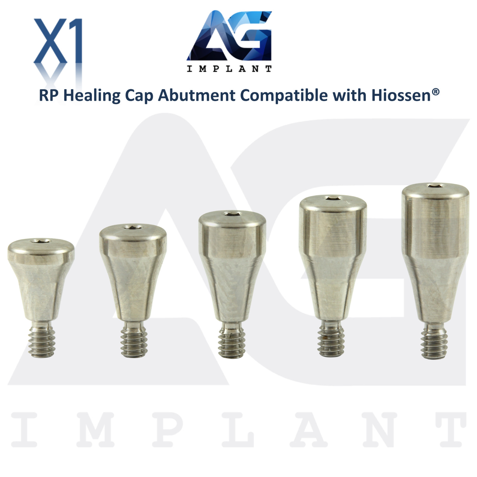 Dental Titanium Healing Cap Prosthetic Ø3.5mm Hiossen Compatible RP 2.5mm