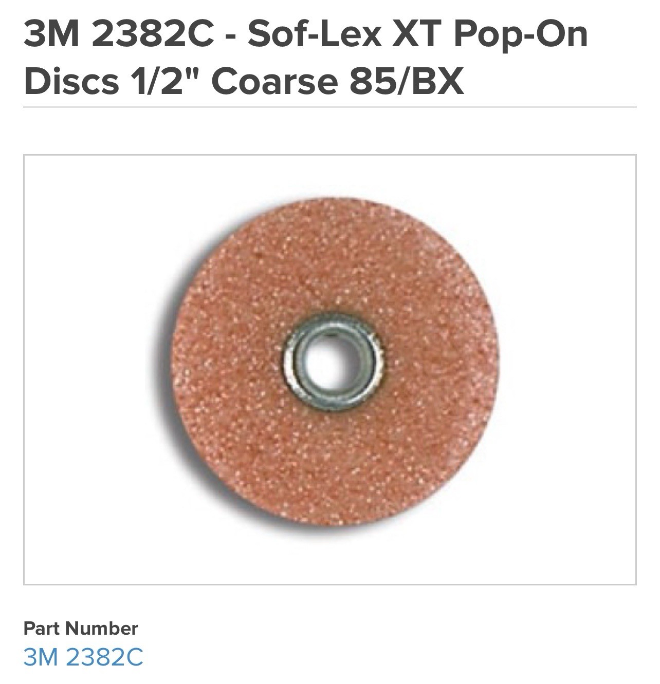3M Sof-Lex soflex Discs Pack of 85 Orange Series 2382C Coarse 1/2″ Dental Disc