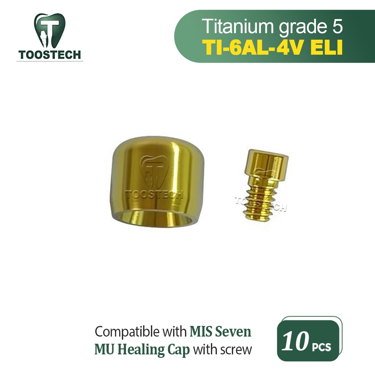 10pcs Multi unit titanium healing cap fits to MIS Seven Inter hex V3 C1 MUA