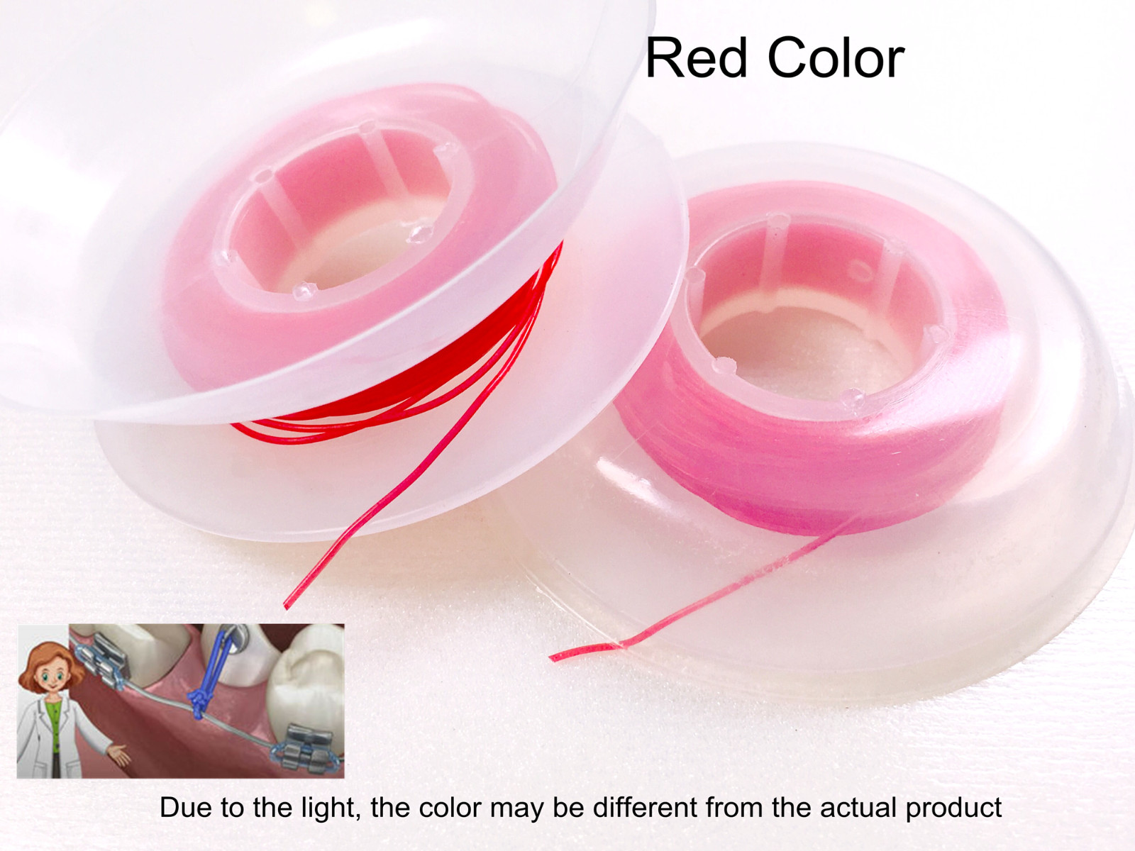 5Rolls Dental Orthodontic Elastic Wires Power Solid Thread Archwire 3Size 5Color
