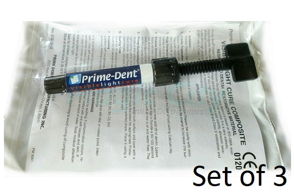 Prime-Dent Light Cure Hybrid Dental Resin A3.5 4.5gm Syr. 001-001A3.5 (Set of 3)
