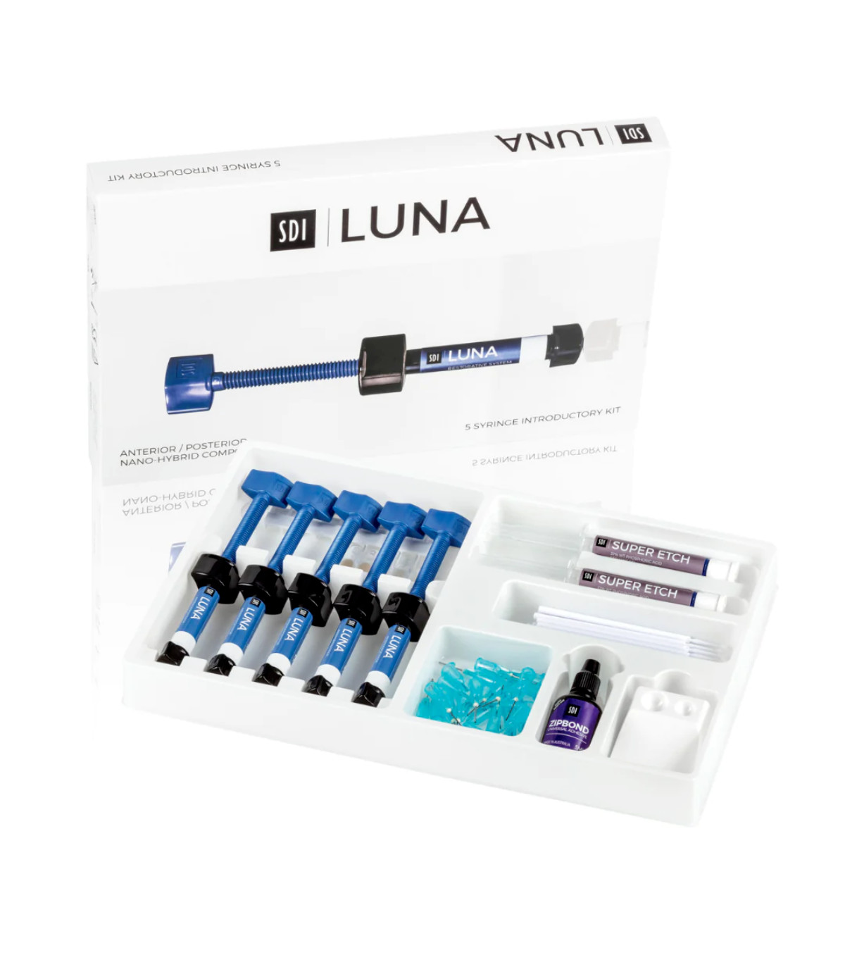 Dental SDI LUNA Nano Hybrid And Micro Filler 5 Composite+Stae Bond+Etch 2ml Kit
