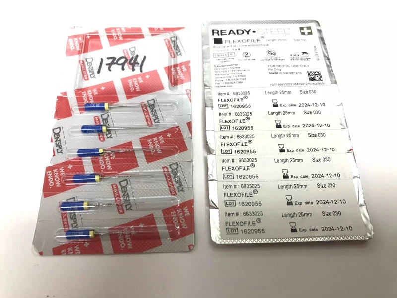 Lot of **29 Sleeves** (174 Pcs) Expired Dentsply Ready*Steel Flexofile
