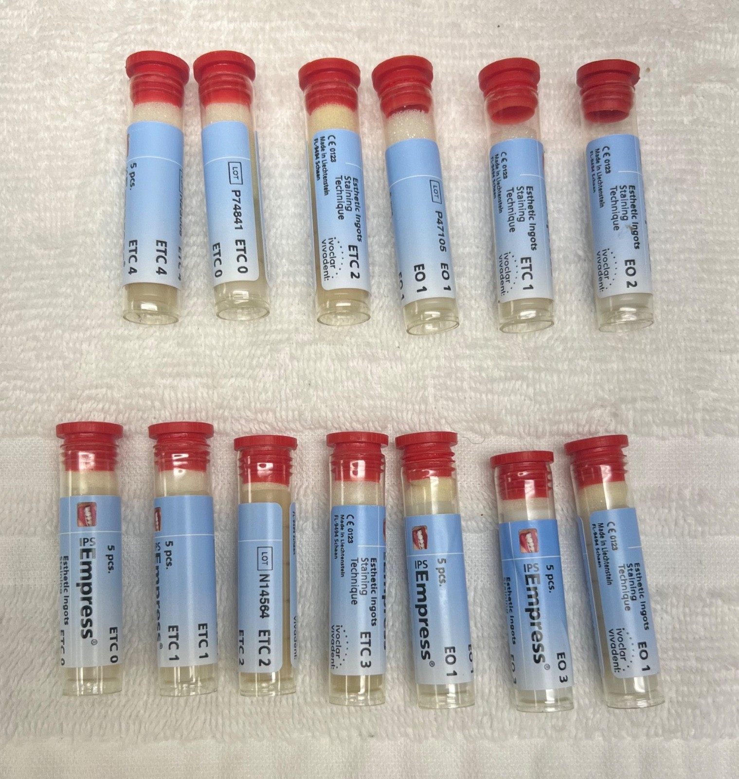 ivoclar IPS Empress Esthetic Ingots EO 1 , ETC 0, ETC 1, ETC2, ETC3, EO3, ETC4