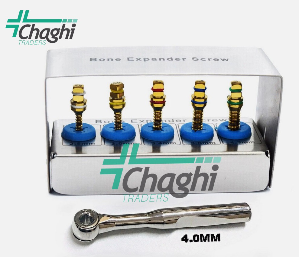 Dental Implant Bone Expander Kit 5 Pcs Screws & Wrench 4.0mm Surgical Tools New