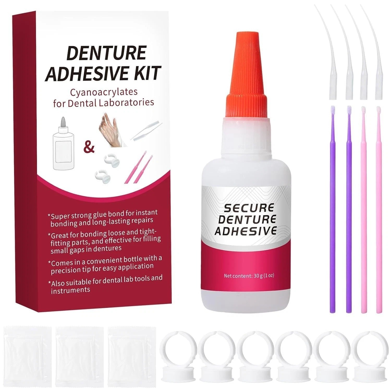 1 oz Professional Dental Glue – Instant Adhesive for Denture Repairs and Gaps