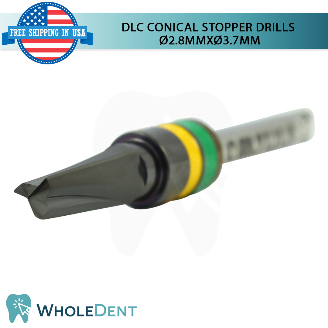 DLC Conical Integral Stopper Drill Ø2.8XØ3.7 Dental Im plant Tool Instrument