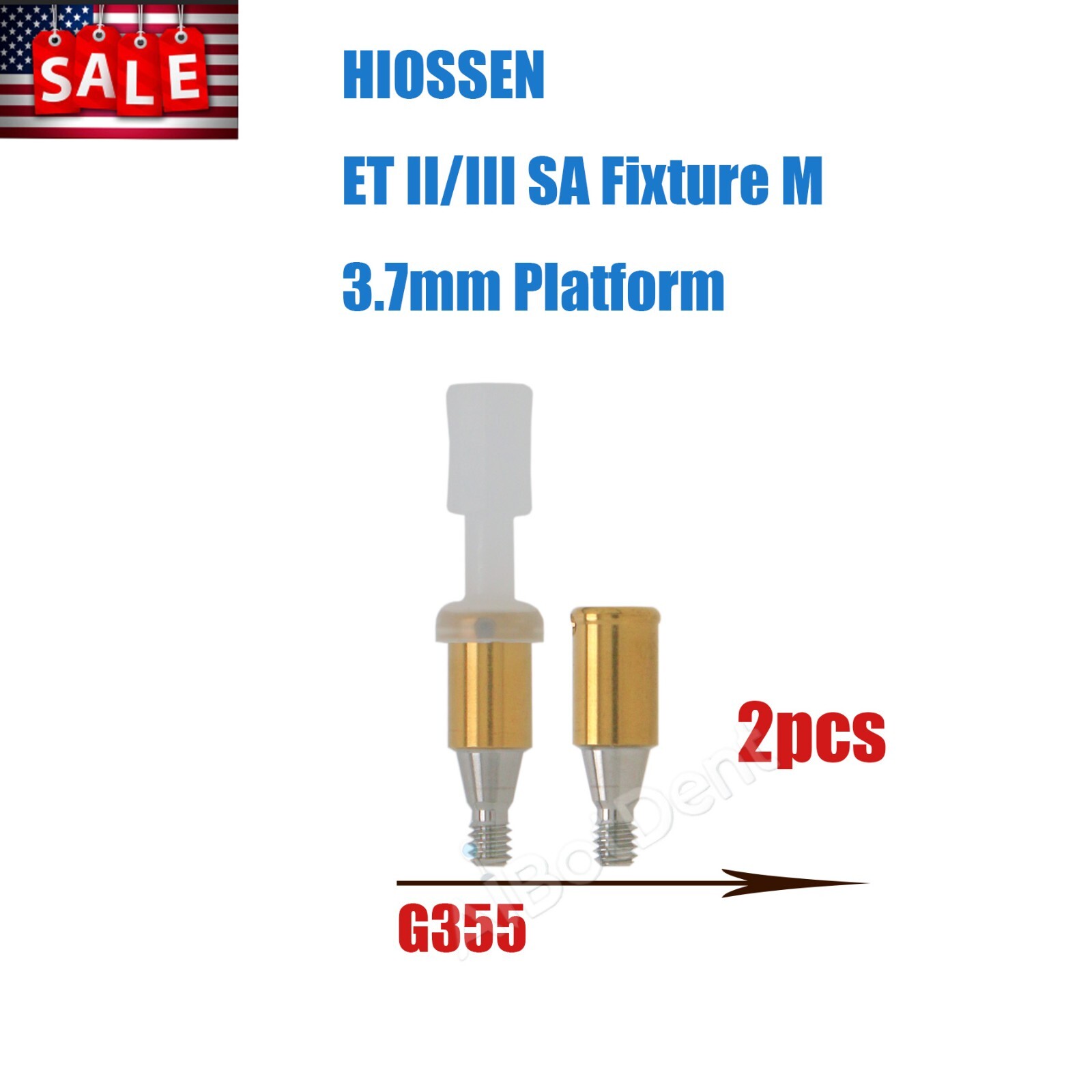 US Dental Hiossen ET I/II Mini Implant Abutment Set 1-6mm, PEEK Caps 1-5PCS Kit