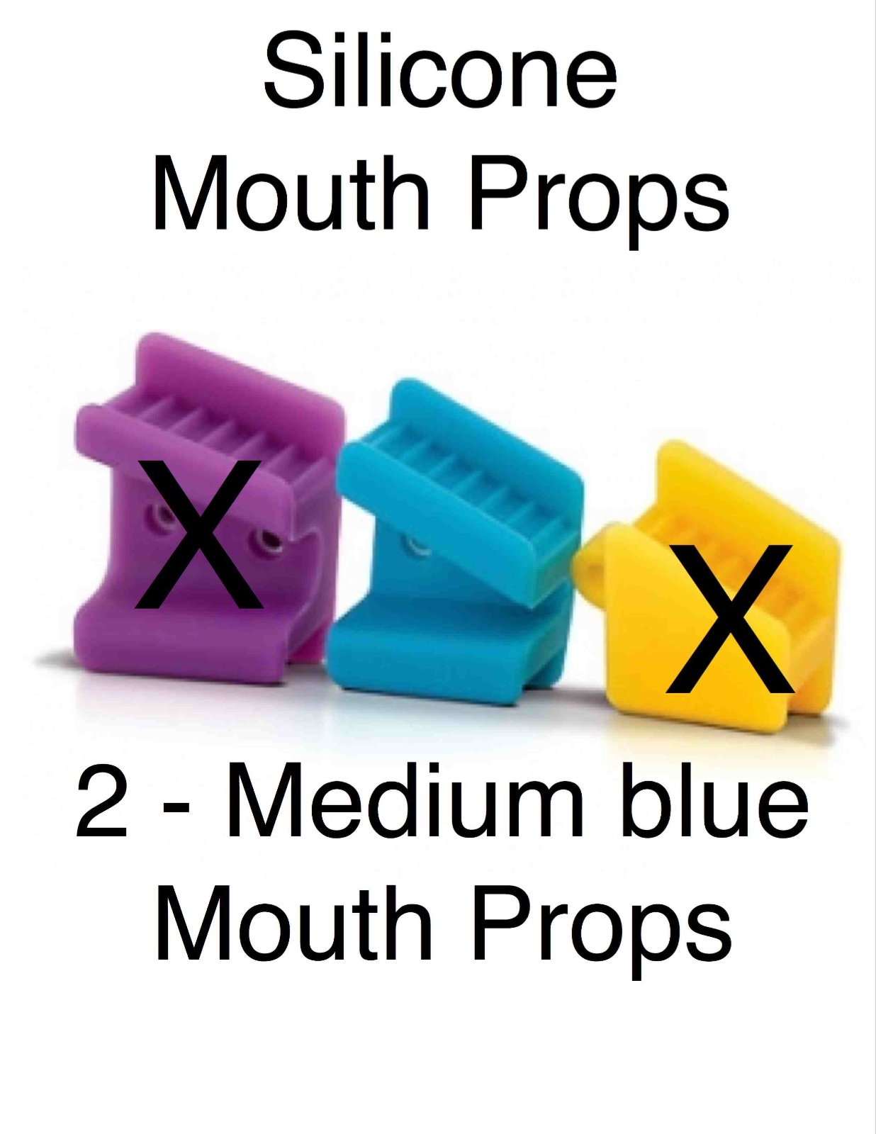 Silicone Mouth Props Bite Blocks 2 pcs Medium Turquoise Dental Tattoo Piercing