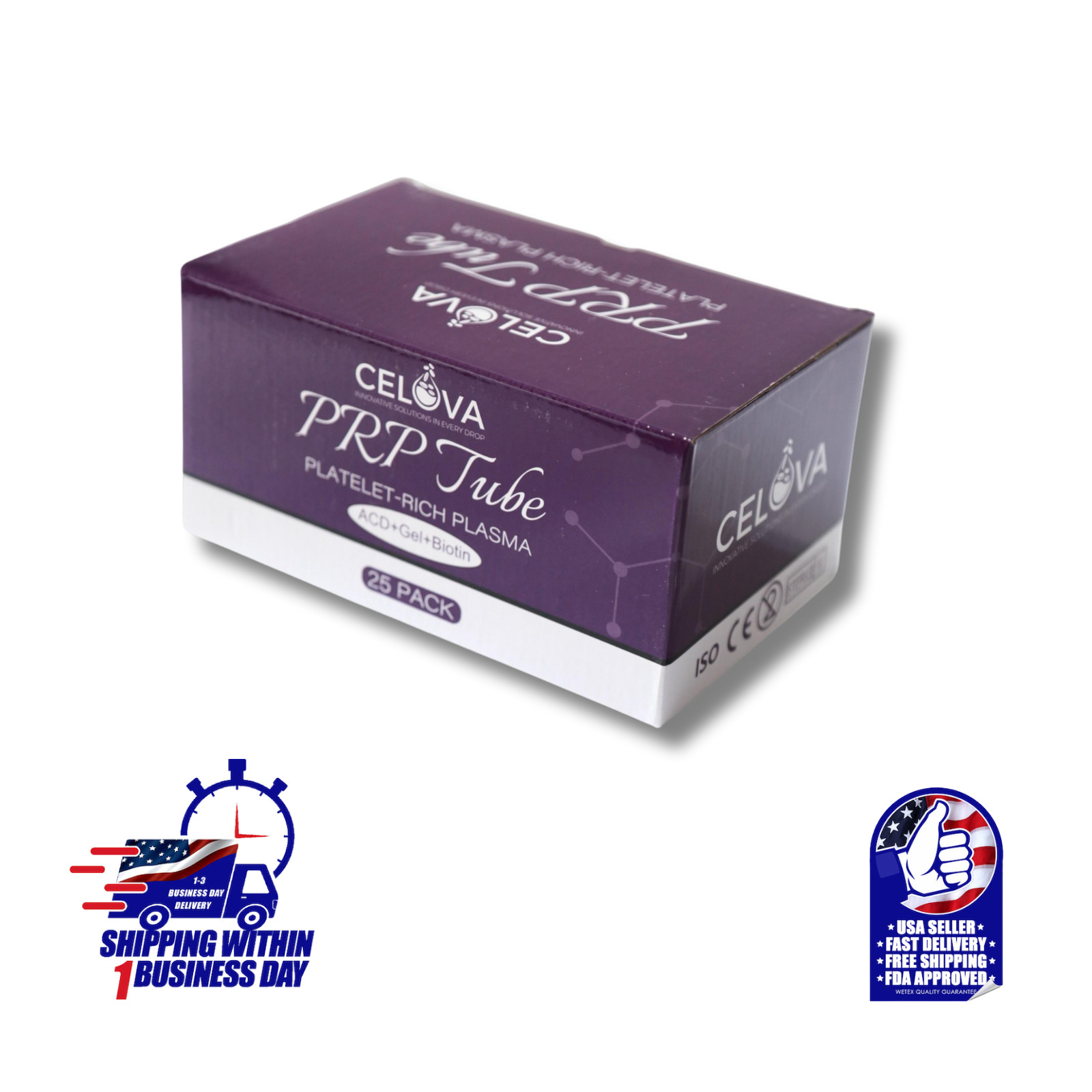 Celova Platelet-Rich Plasma ACD, Gel Separator, and Biotin. 10mL