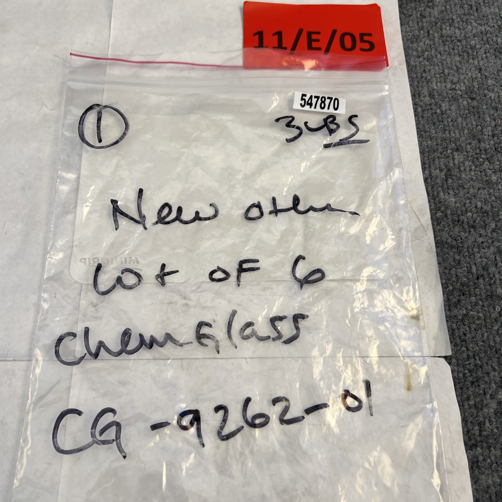Lot of 6 – CHEMGLASS 1/2” Diameter Hook Connector CG-9262-01 (1/pk)