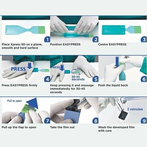 50 pcs Pack of ECO 30 Self Developing X-ray Film with a Monobath Solution