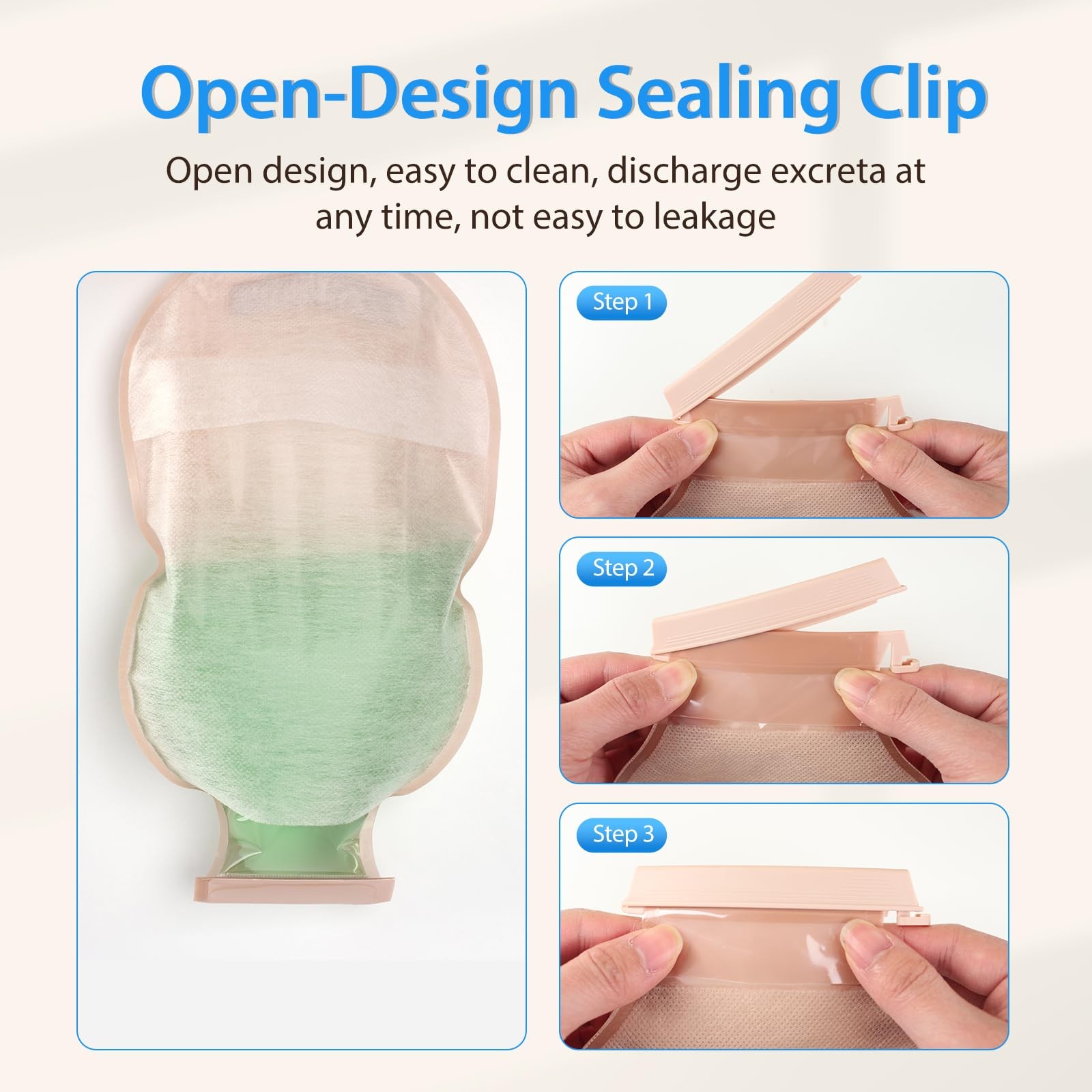 100 PCS Colostomy Bags, One Piece Ostomy Drainable Pouches with 100pcs