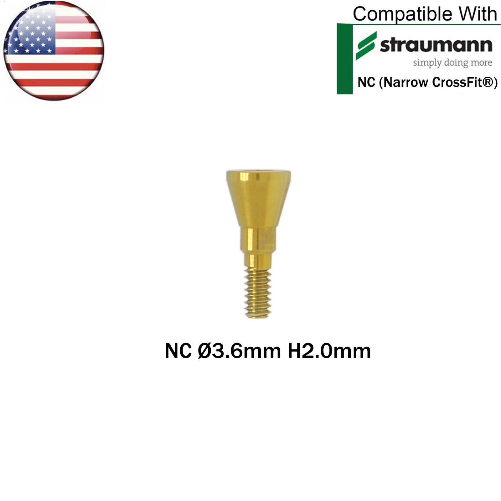 US Dental Healing Abutment Healing Closure Cap Mini Fit Straumann ITI Ø3.6/4.8mm