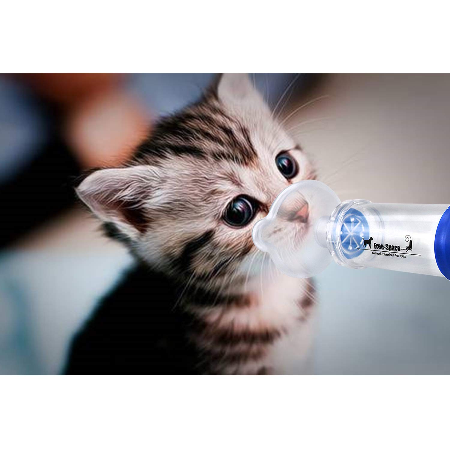 Free-Space Cat/Dog Inhaler Spacer,Feline/Cannie Aerosol Chamber two mask