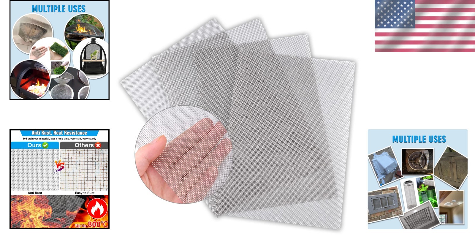 Professional Quality Air Vent Mesh 11.8″X8.2″ – Easy Cut Stainless Steel Filters