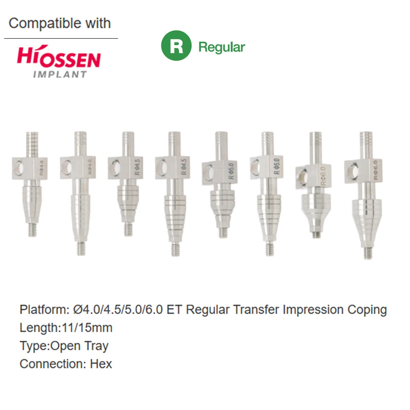 Hiossen ET TS Transfer Coping Open & Closed Tray Implant Impression Pick Up Tool